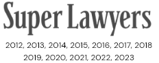 Super Lawyers 2012, 2013, 2014, 2015, 2016, 2017, 2018, 2019, 2020, 2021, 2022, 2023 